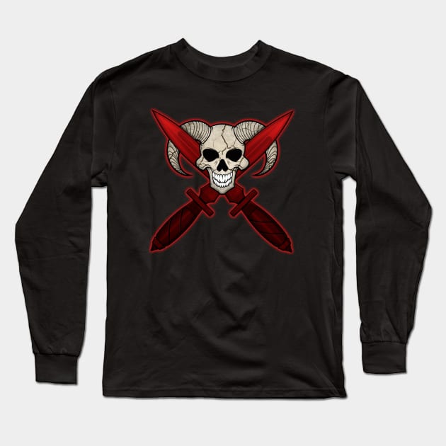 Skull Badge Long Sleeve T-Shirt by Bluddshed